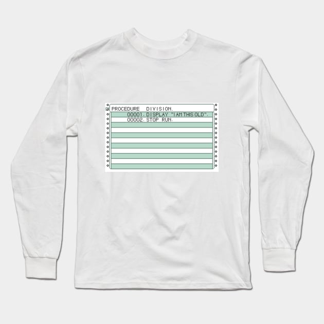 Pixel Green Bar COBOL Long Sleeve T-Shirt by Vampireslug